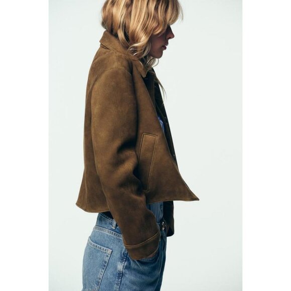 ZARA FAUX SUEDE JACKET - Picture 3 of 7